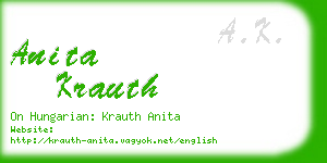 anita krauth business card